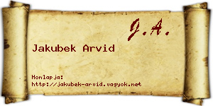 Jakubek Arvid névjegykártya